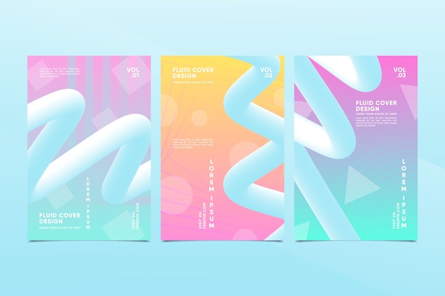 cover page design 3d Free vector collection of creative abstract covers