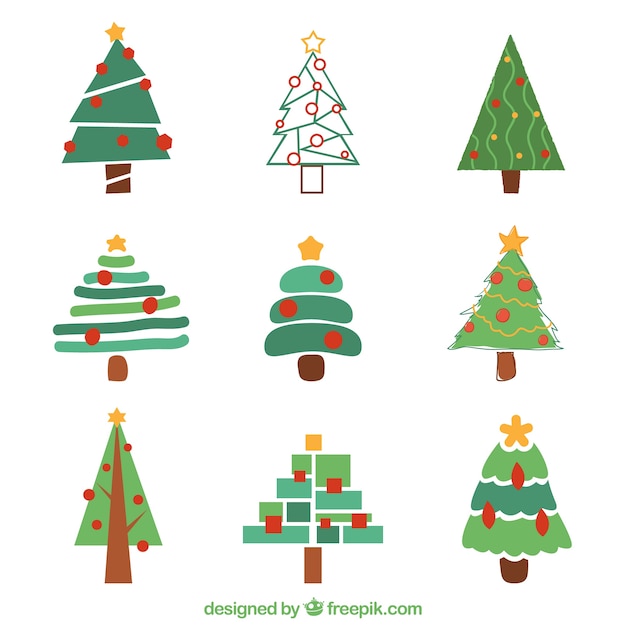 Free vector collection of creative christmas tree