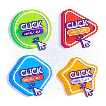 Collection of creative click and collect buttons