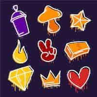 Free vector collection of creative graffiti elements