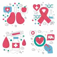 Free vector collection of creative medical stickers