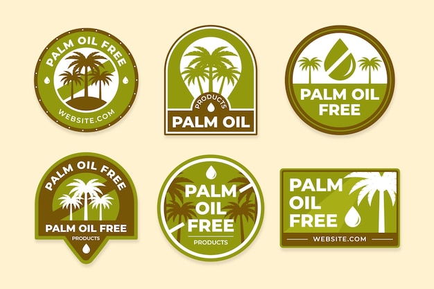 Collection of creative palm oil badges