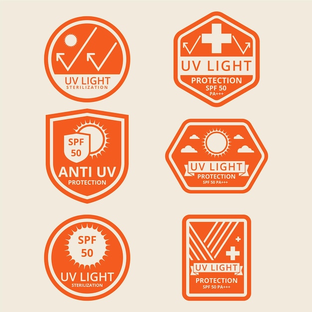 Vettore gratuito collezione di badge ultravioletti creativi