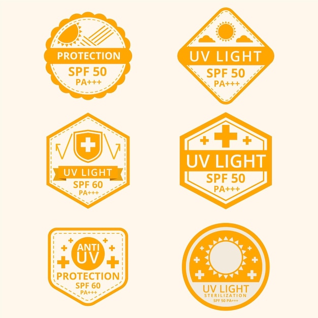 Vettore gratuito collezione di badge ultravioletti creativi