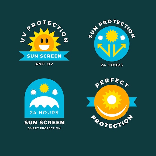 Free vector collection of creative ultraviolet badges