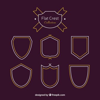 Collection of crests in linear style
