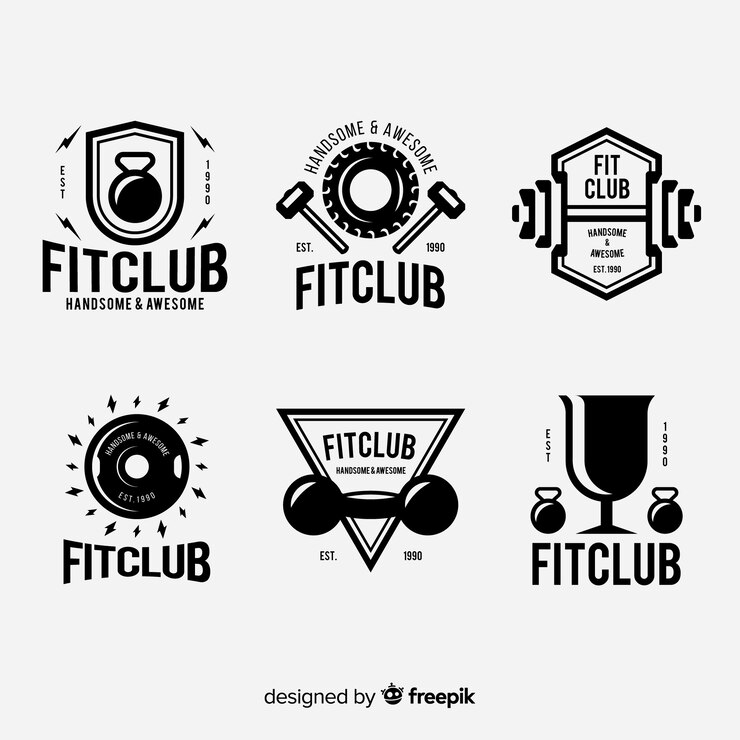 Бесплатный Вектор коллекция crossfit логотипа плоский стиль
