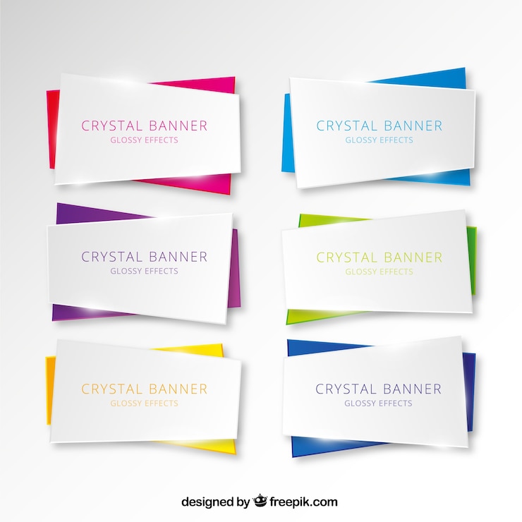 Free Vector collection of crystal banner