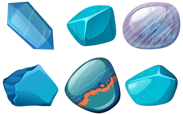 Free vector collection of crystals and gemstones