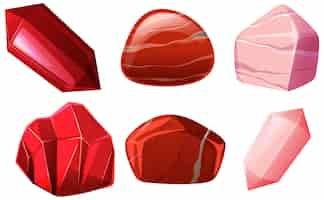 Free vector collection of crystals and gemstones