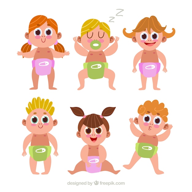 Free vector collection of cute babies