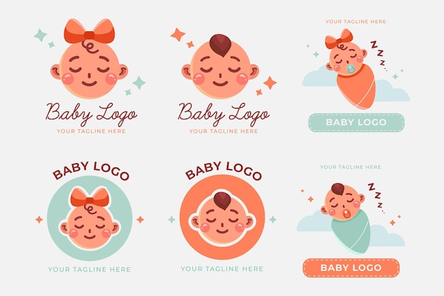 Free vector collection of cute baby logos