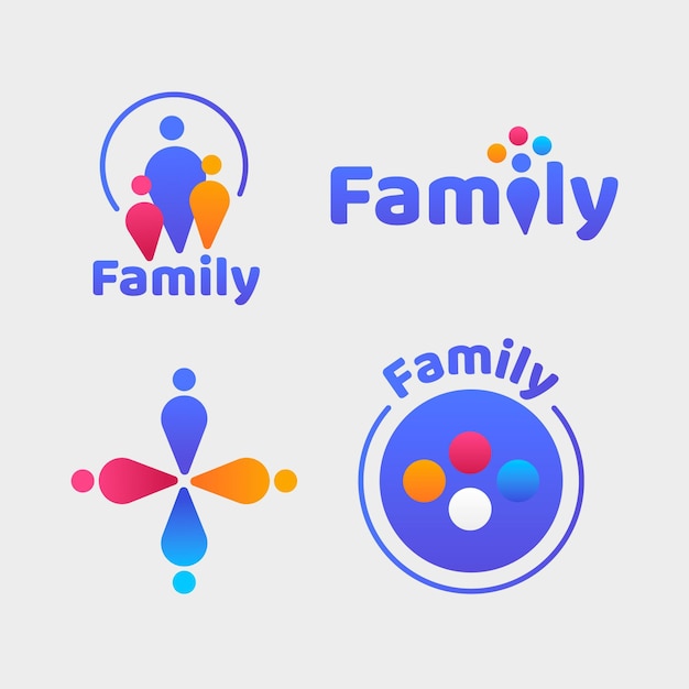 Free vector collection of cute family logos