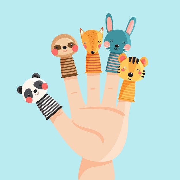 Free vector collection of cute finger puppets for children