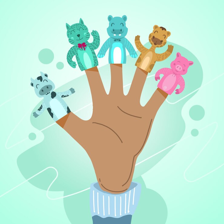 Free Vector collection of cute finger puppets for children