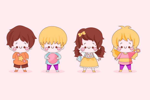 Collection of cute japanese children