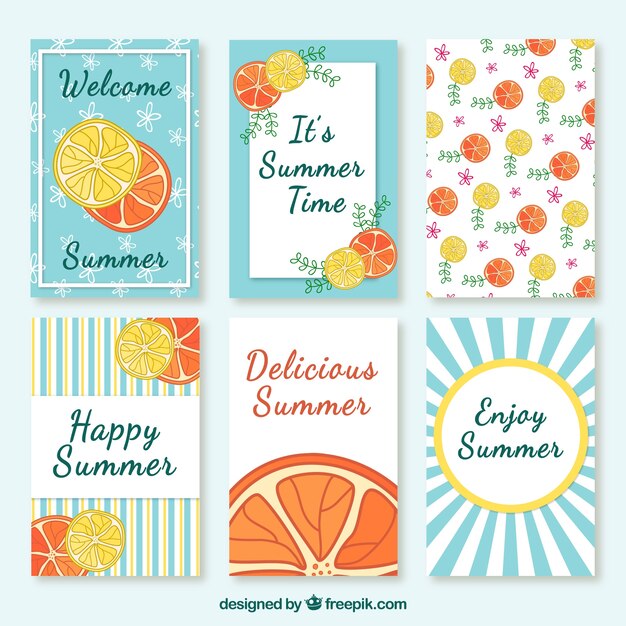 과일로 귀여운 여름 카드 컬렉션