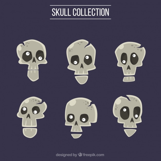 Free vector collection of dark skulls