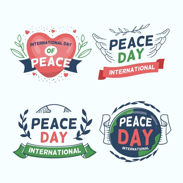 Collection of day of peace badges