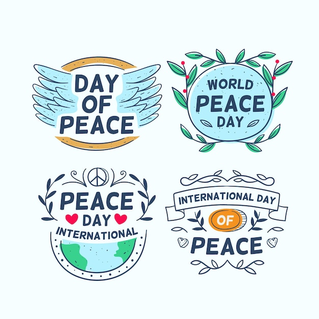 Free vector collection of day of peace labels