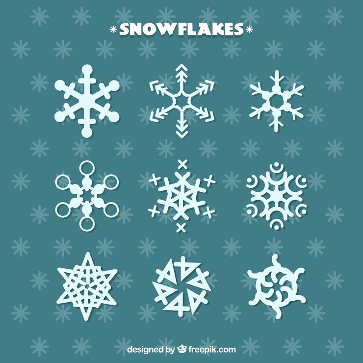 Free Vector collection of decorative abstract snowflakes