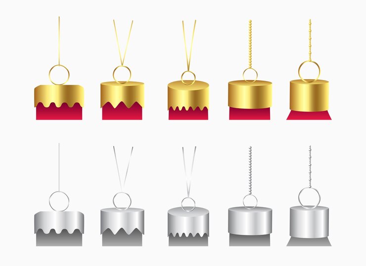 Free Vector collection of decorative ball tops element for christmas design