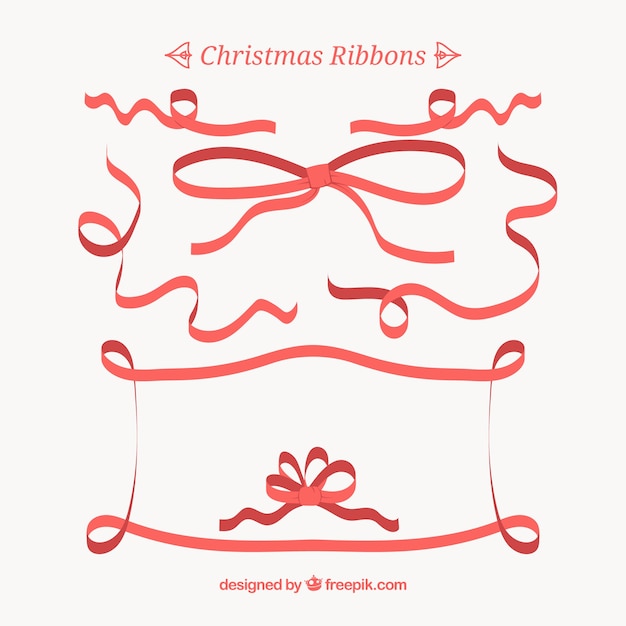 Free vector collection of decorative bows for christmas