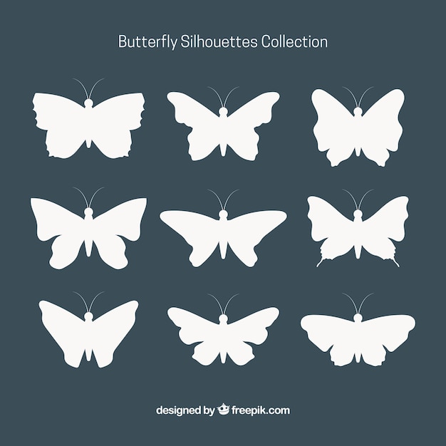 Collection of decorative butterfly silhouettes