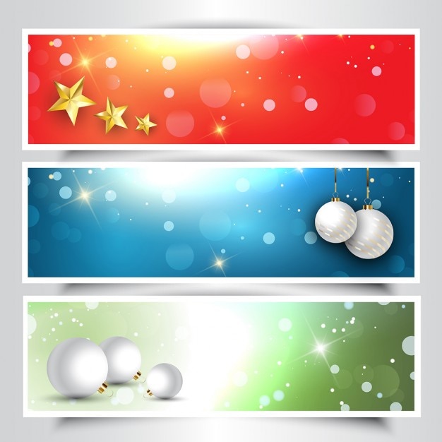 Free vector collection of decorative christmas headers