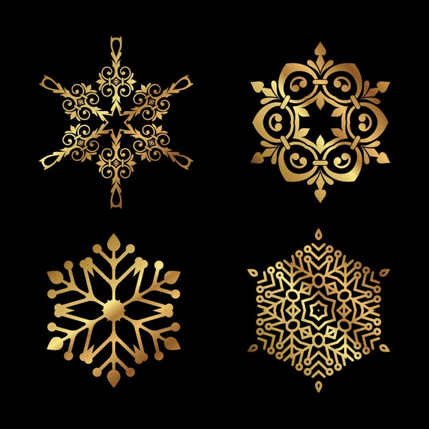 Collection of decorative Christmas snowflakes designs