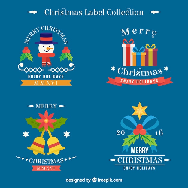 Collection of decorative christmas stickers 