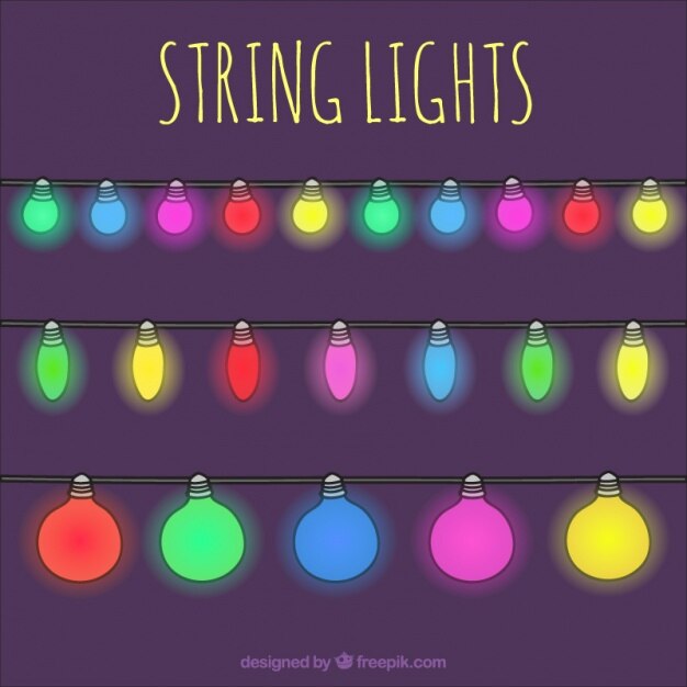 Free Vector collection of decorative colored string lights