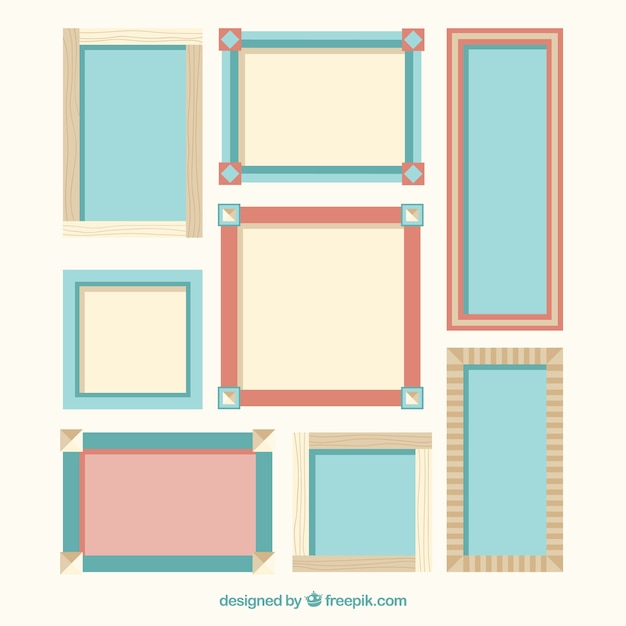 Free vector collection of decorative frame in flat design