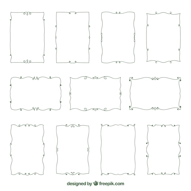 Free vector collection of decorative hand drawn borders