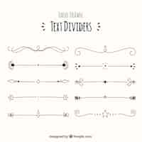 Free vector collection of decorative hand drawn text divider