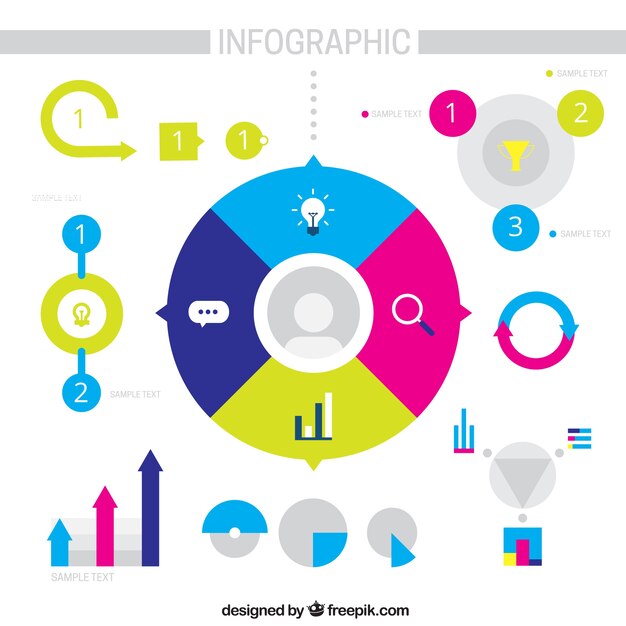 Collection of decorative infographic elements