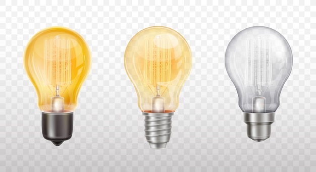 Free vector collection of decorative light bulbs, lamps