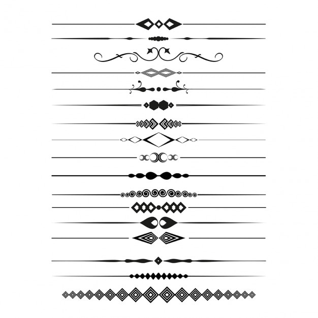 Collection of decorative page dividers