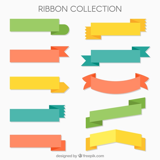 Collection of decorative retro ribbons