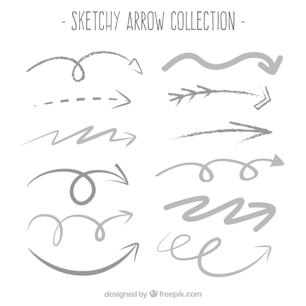 Collection of decorative sketchy arrows