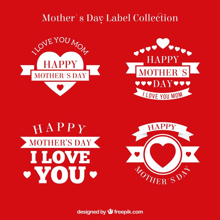 मुफ़्त वेक्टर collection of decorative stickers for mother's day