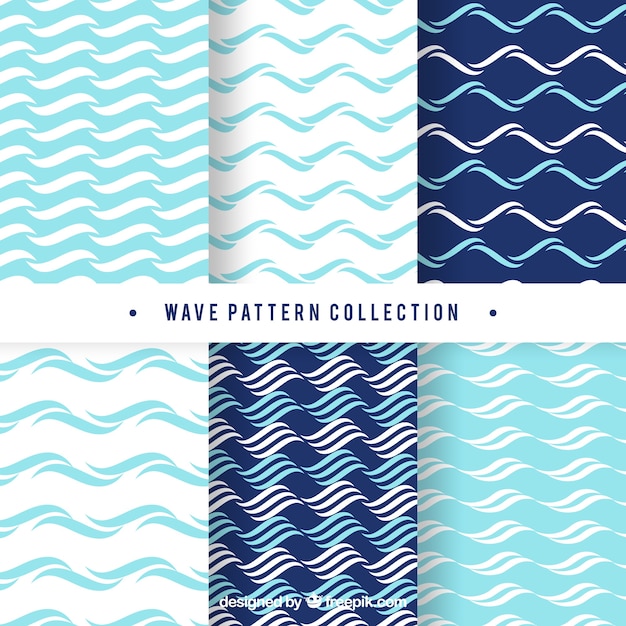 Collection of decorative waves patterns