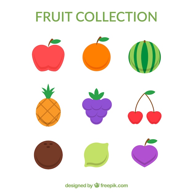 Коллекция вкусных фруктов