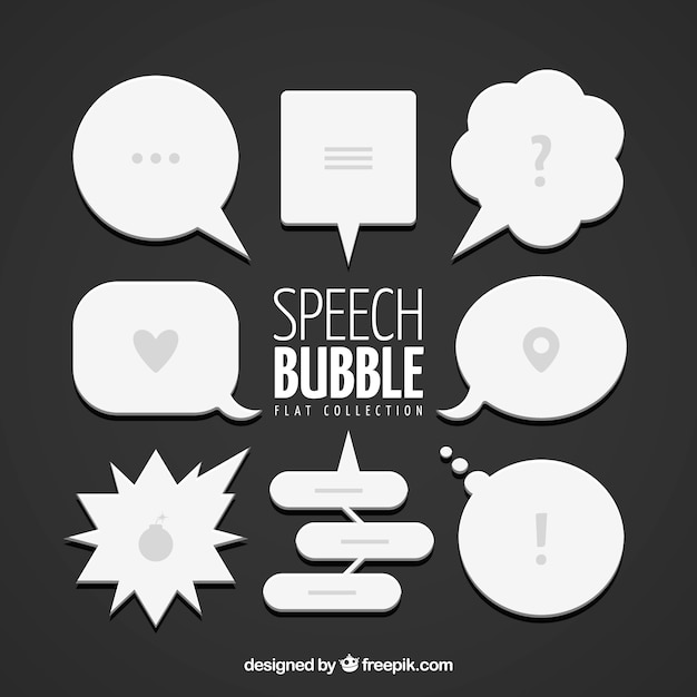 Free vector collection of dialog balloons in flat design