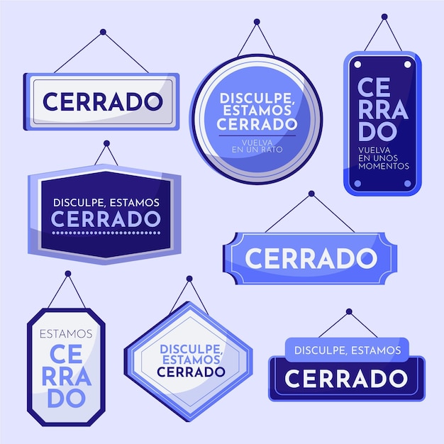 Collection of different cerrado signboards