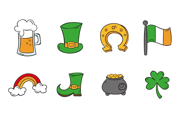 Free vector collection of different colorful st. patrick's day elements