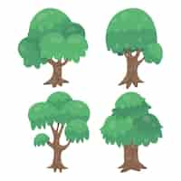 Free vector collection of different flat design trees