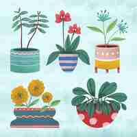 Free vector collection of different green houseplants