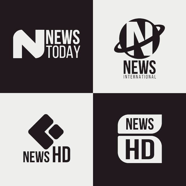 Collection of different news logos