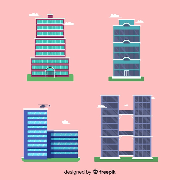 Collection of different office buildings